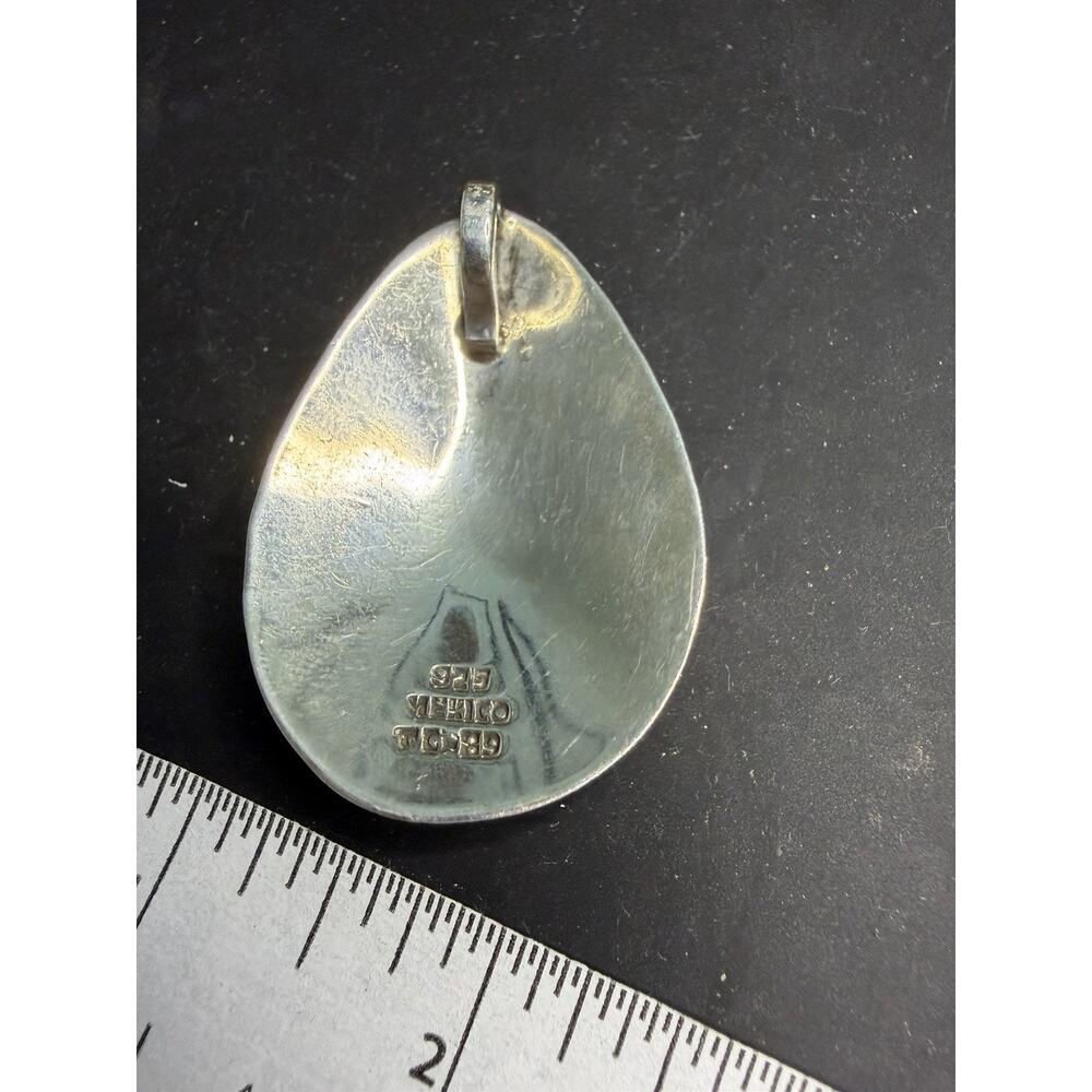 Taxco Sterling Silver Pendant Tc-89 925 Taxco Modern Oval Shape - Picture 4 of 4